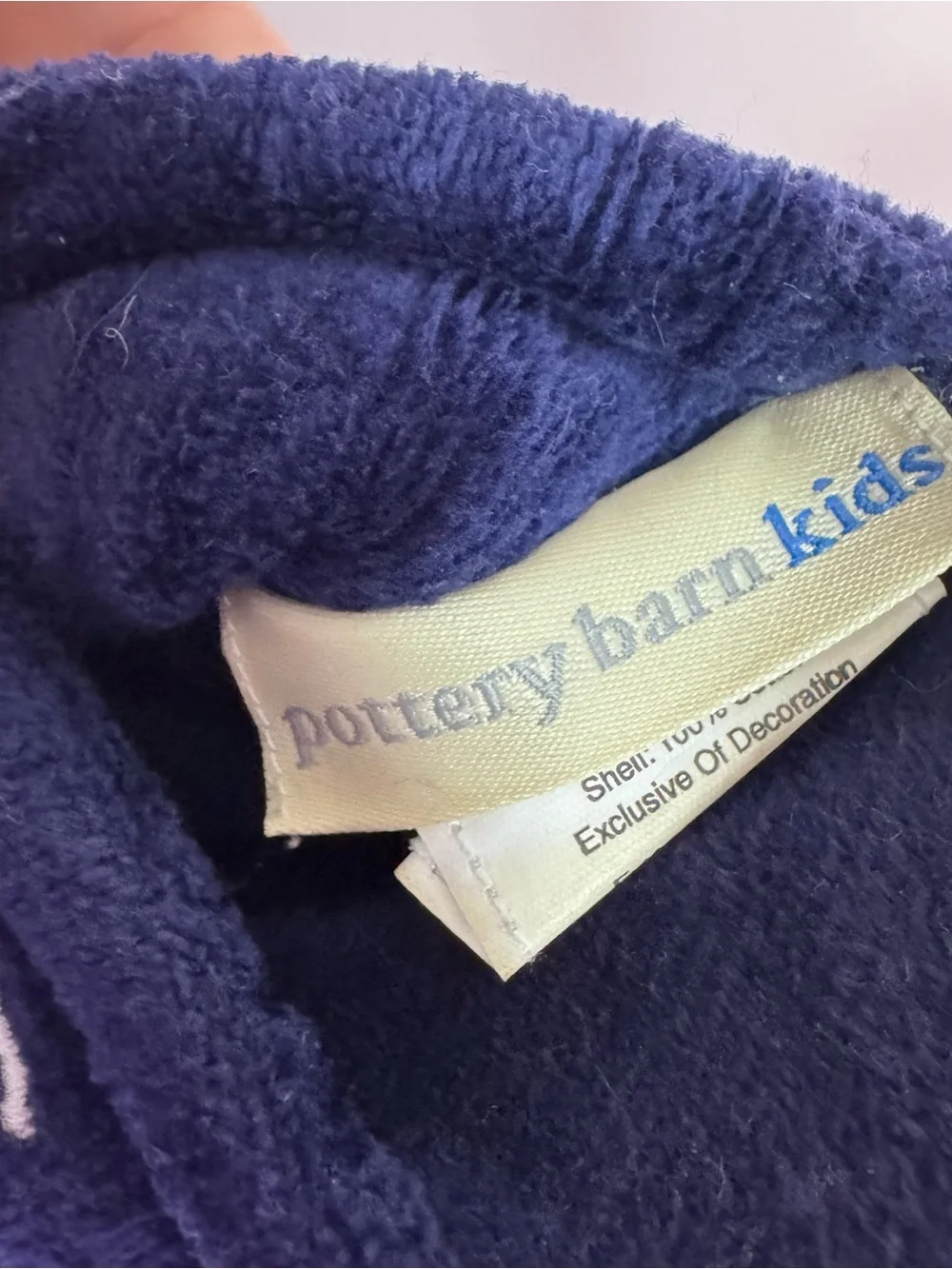 Pottery Barn Kids Shark Slippers Navy Blue Size Medium Plush Novelty
